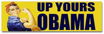 Up Yours Obama Sticker (Bumper 50 pk)
