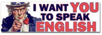 Uncle Sam: SPEAK ENGLISH Sticker (Bumper)