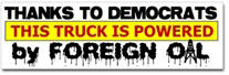 Powered by Foreign Oil Sticker (Bumper)