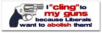Cling to My Guns Sticker (Bumper)